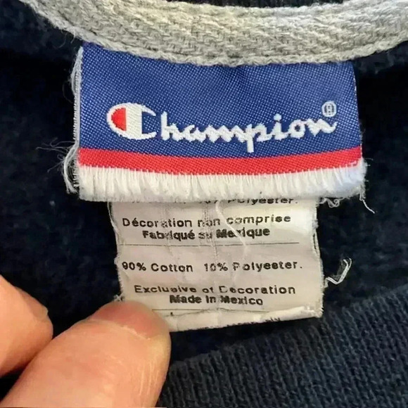 Gray and Navy 1990s Pullover Champion Sweatshirts, size Large - Picture 4 of 8